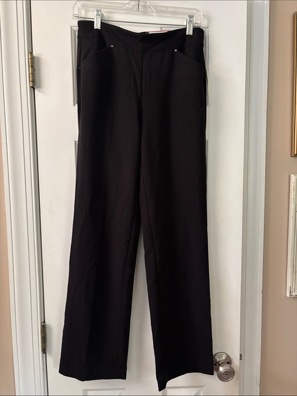 Roz & Ali Black Wide-Leg Dress Pants